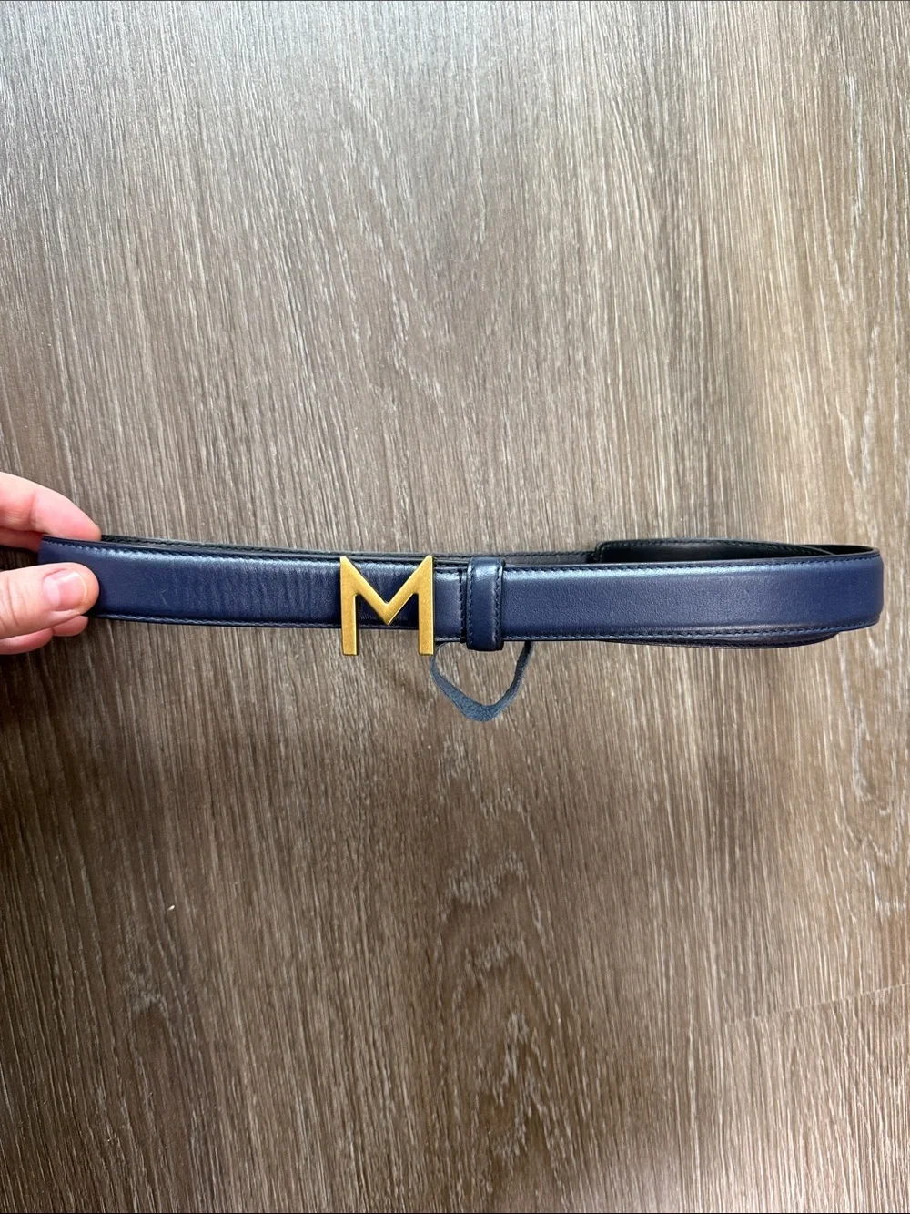Marella 🇮🇹 M Letter Buckle Leather Belt - Blue